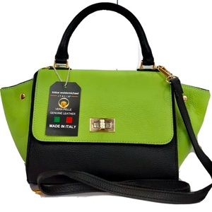 Valentina kw made in Italy leather satchel tote